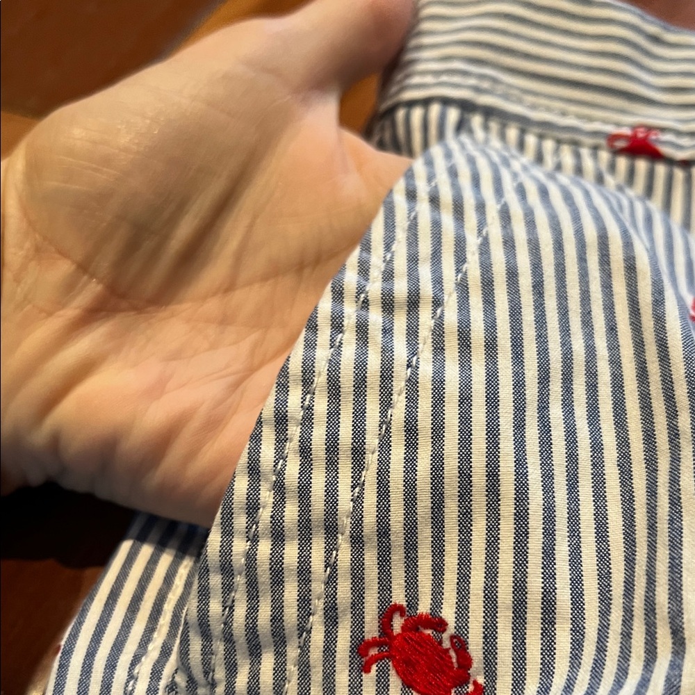 Talbots Navy Striped Shorts with Red Lobster Accents - Picture 5 of 8